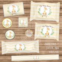 kit imprimible jirafa bebe baby shower candybar