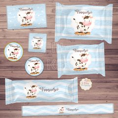 Kit Imprimible vaca vaquita nene varón