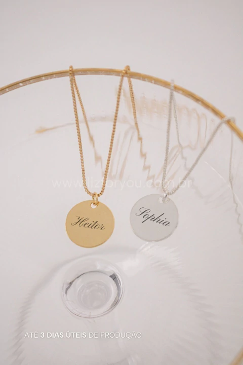 Colar Medalha Personalizável Manuscrito - 15mm x 15mm - comprar online