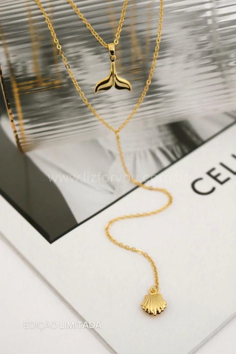 Colar Y Duplo Conch