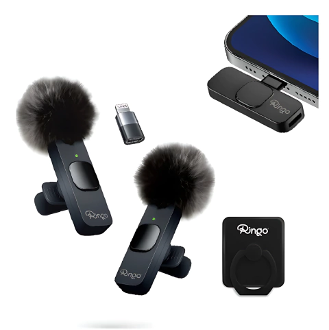 MICROFONO CORBATERO INALAMBRICO IPHONE + TIPO C RINGO RM-G9X2