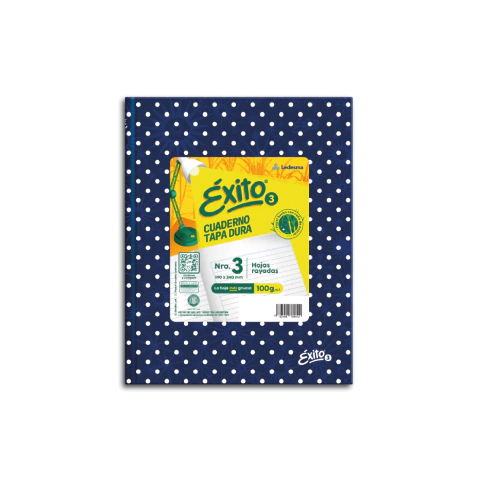 CUADERNO TAPA DURA E3 (19X24) ÉXITO LUNARES AZUL 48 HOJAS RAYA, 100 G/M2 - C: 100976 - comprar online
