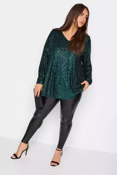 blusa bata de festa plus size paetes