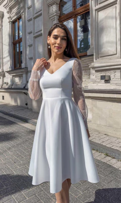 Vestido Noiva Midi Clean Poá - comprar online