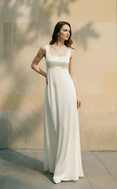vestido noiva minimalista clean cetim e seda simples e elegante