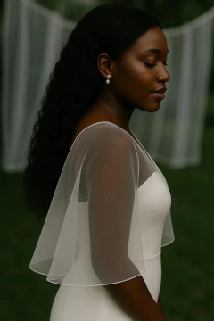 Capa Poncho Tule Clean - Estilista Viviane Batista