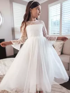 Vestido boho chic daminha daminha primeira comunhão festa