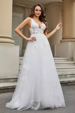 Vestido Noiva Primavera Tule Bordado - loja online