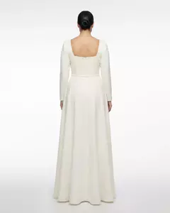 Vestido Noiva Minimalista Evasê - Estilista Viviane Batista