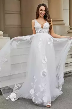 Imagem do Vestido Noiva Primavera Tule Bordado