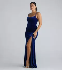 Vestido Fenda Veludo na internet