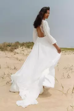 Vestido Noiva Minimalista Fluído