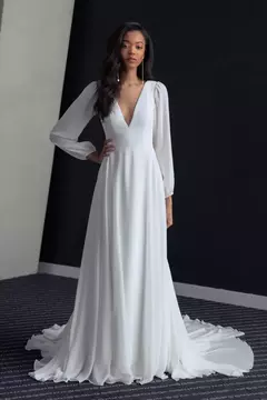 Vestido Noiva Minimalista Fluído na internet