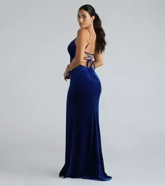 Vestido Fenda Veludo - comprar online