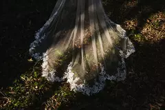 Véu Mantilha Bordado Primavera - Estilista Viviane Batista
