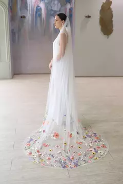 Véu Bordado Flores Coloridas na internet