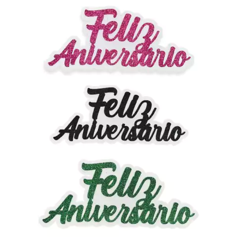 Feliz Aniversario Painel EVA com Glitter Varias Cores - comprar online