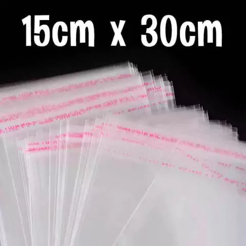 Imagem do Saco Plástico Adesivo Transparente BOPP Diversos Tamanhos 100 Unidades