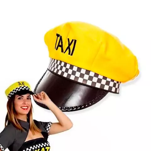 Quepe Boina Táxi Taxista Amarelo Fantasia Carnaval