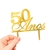 Topo de Bolo Idade 50 Anos Acrilico Dourado Espelhado