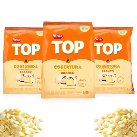Cobertura de Chocolate Harald Top Gotas Branco ou Preto 1kg - Mônica Festas - Artigos de Festas | Fantasias | Embalagens