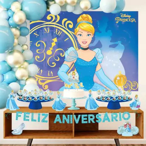 Cinderela Princesa Disney Kit Festa Fácil Completo 39 Pçs