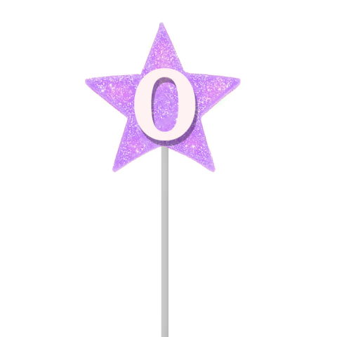 Imagem do Vela de Aniversario Estrela Lilás de Número Pavio Mágico