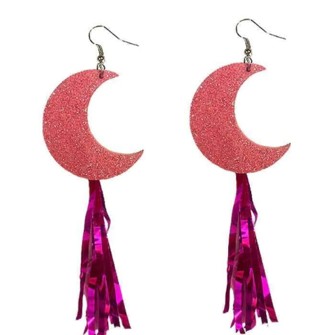Brinco Lua EVA Glitter Diversos Modelos Carnval Acessorio - loja online