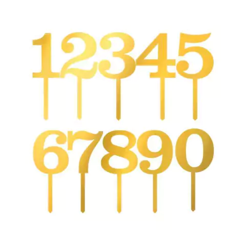 Topo de Bolo Numeros Dourado Espelhado 1 Und.