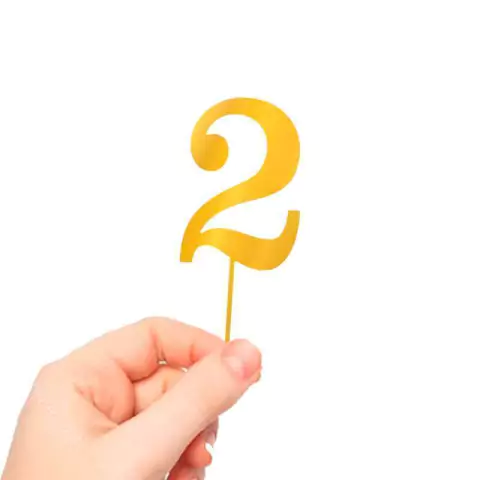 Topo de Bolo Numero Acrilico Dourado Espelhado 8cm 1 Und.