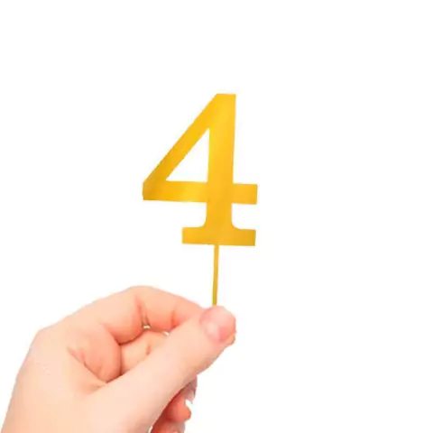 Topo de Bolo Numero Acrilico Dourado Espelhado 8cm 1 Und. na internet