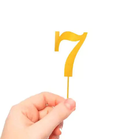 Imagem do Topo de Bolo Numero Acrilico Dourado Espelhado 8cm 1 Und.