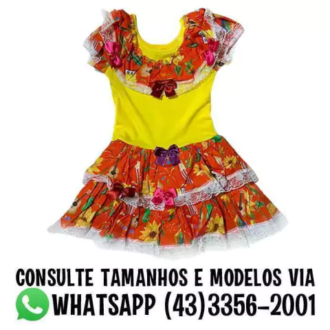 Vestido Festa Junina Caipira Modelos P M G - loja online