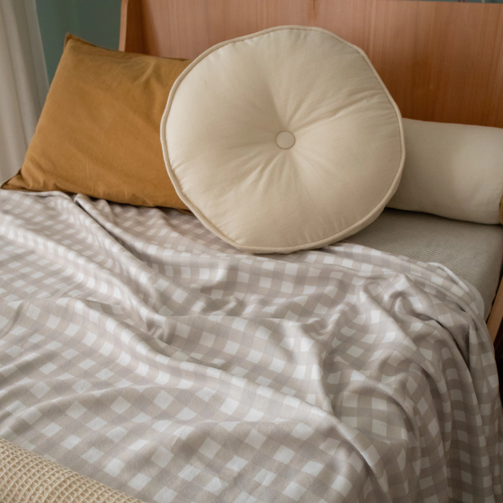 Frazada grande micropolar Vichy Beige