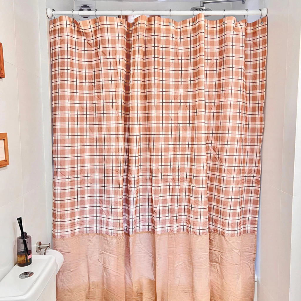 Cortina de Baño Escocés Rosa