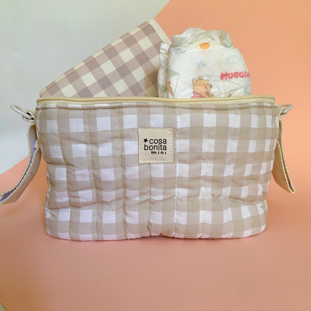 Pouch para cochecito Vichy beige