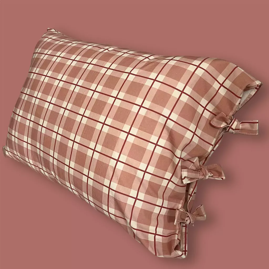 Funda de almohada Escocés Rosa