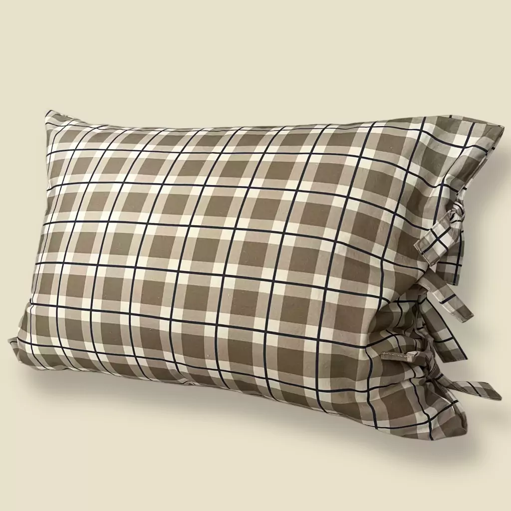 Funda de almohada Escocés Beige