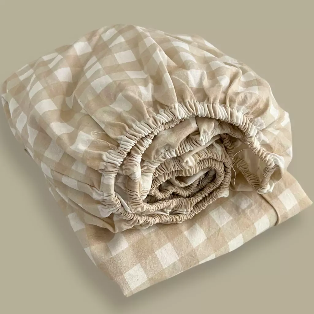 Cubre colchón Vichy Beige
