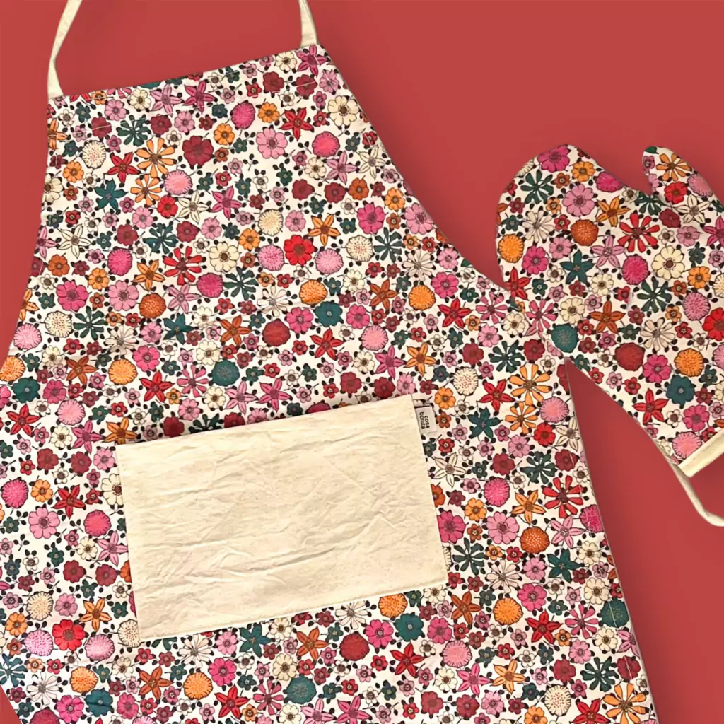 Delantalcito de cocina con manoplita, Liberty Rosa