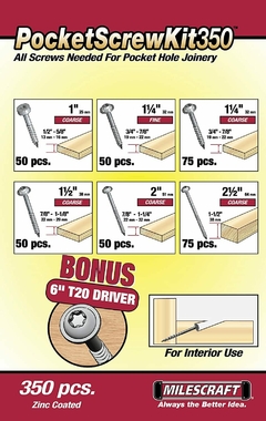 Milescraft Kit Tornillos Torx 350 Unidades 6 Medidas en internet
