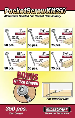 Milescraft Kit Tornillos Torx 350 Unidades 6 Medidas en internet
