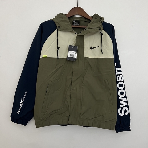 Jaqueta Corta-Vento Nike Swoosh Verde e Azul