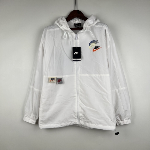 Jaqueta Corta-Vento Nike Vários Logos Branca