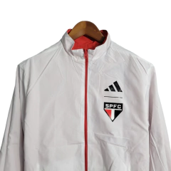 Jaqueta Corta-Vento São Paulo Dupla Face 23/24 Masculina Adidas - Branco e Vermelho - comprar online
