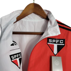 Jaqueta Corta-Vento São Paulo Dupla Face 23/24 Masculina Adidas - Branco e Vermelho - Skull Sports