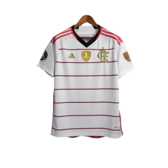 Camisa Flamengo II 23/24 Torcedor Masculina - Branca com listras vermelhas com todos os patrocinios - comprar online