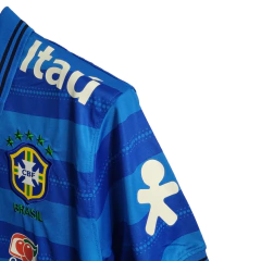 Camisa Brasil Polo 22/23 Torcedor Nike Masculina - Azul com detalhes em branco com todos os patrocinios on internet