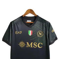 Camisa Napoli II 23/24 - Torcedor EA7 Masculina - Preta com detalhes em verde - Skull Sports