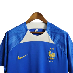 Camisa França Treino 22/23 - Torcedor Nike Masculina -Azul com detalhes em branco e dourado - Skull Sports